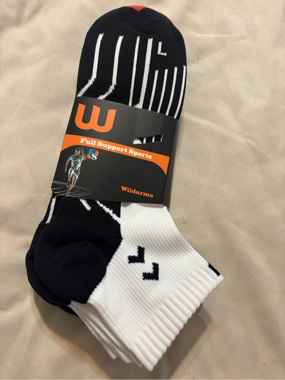 COMPRESSION Socks Men's Full Support Sports Socks Size 10-13 Black & White